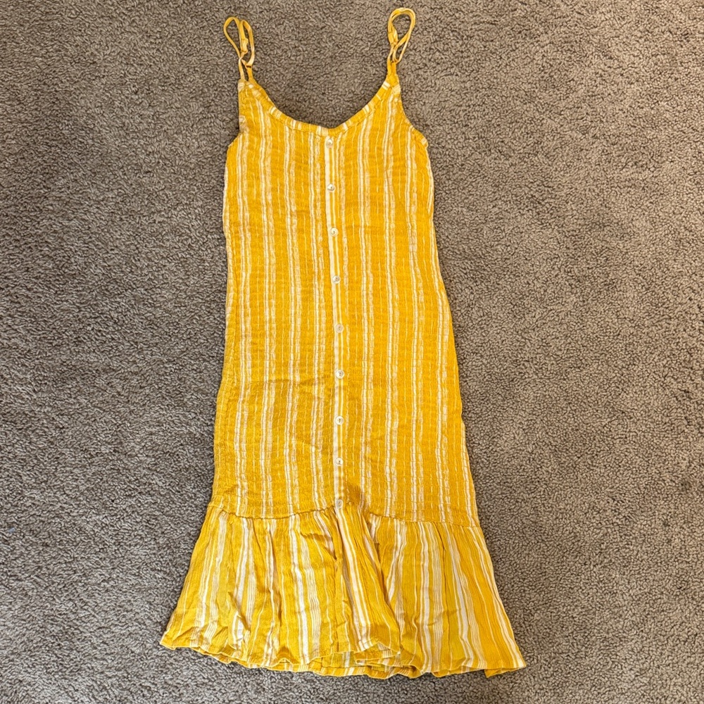 Aqua Sunlit Yellow Midi Dress